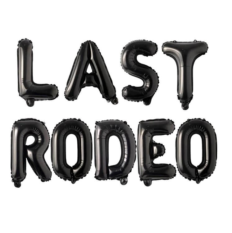 16" Black LAST RODEO Hen Party Foil Balloon Banner