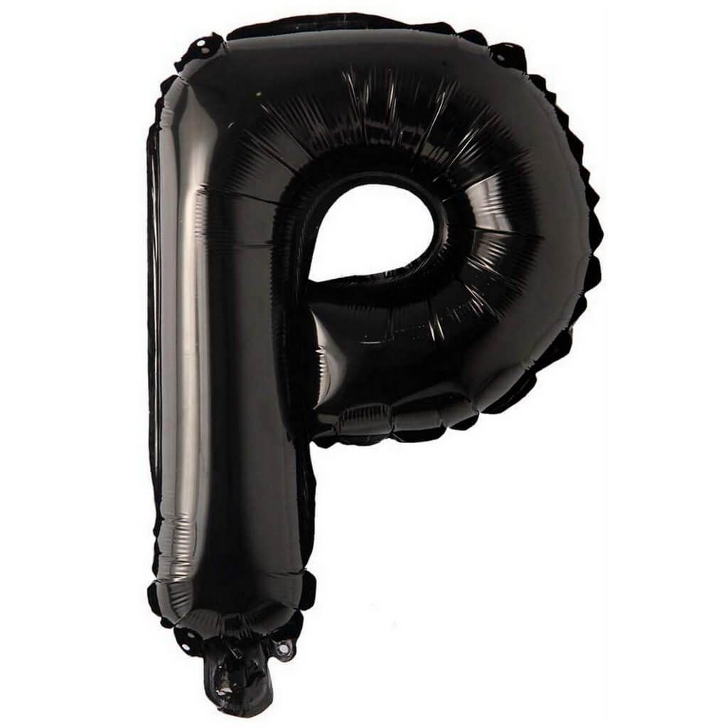 16 inch black alphabet letter p Foil Balloon