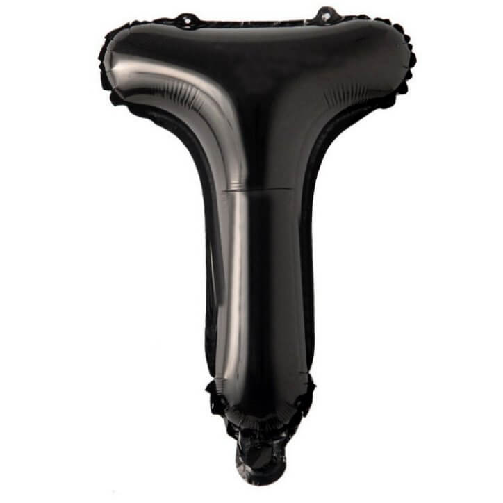 16 inch black alphabet letter t Foil Balloon