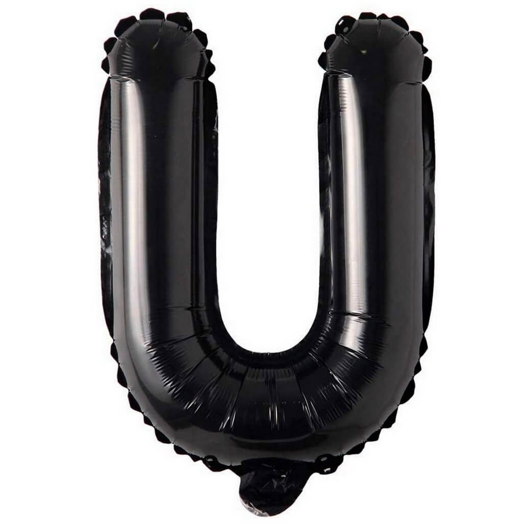 16 inch black alphabet letter u Foil Balloon