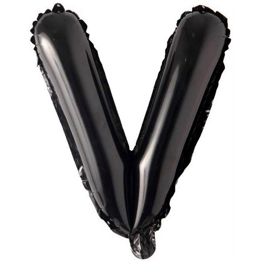 16 inch black alphabet letter v Foil Balloon