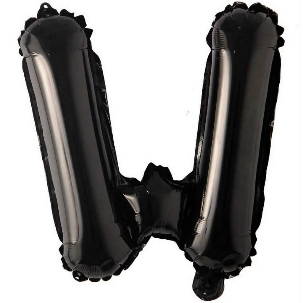 16 inch black alphabet letter w Foil Balloon