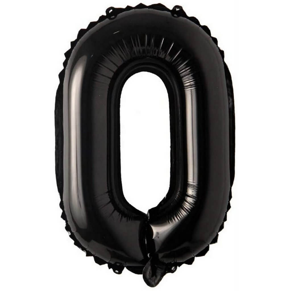 16" Black A-Z Alphabet Letter & 0-9 Number Foil Balloon