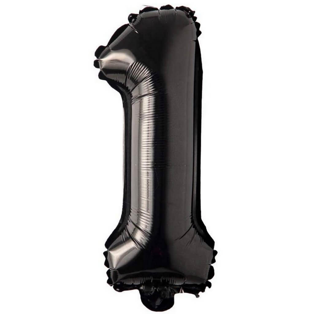 16 inch black Number 1 Foil Balloon