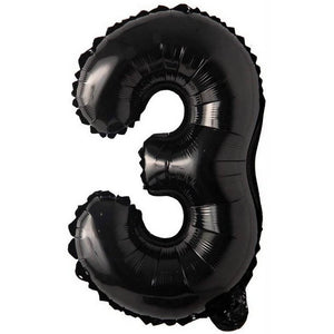 16 inch black Number 3 Foil Balloon