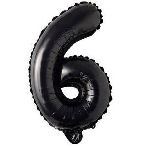 16 inch black Number 6 Foil Balloon