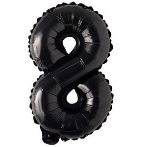 16 inch black Number 8 Foil Balloon