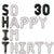 16" Black & Silver SO HAPPY IM THIRTY 30 Foil Balloon Banner - Black 30