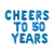 16" Blue CHEERS TO 50 YEARS Foil Balloon Banner