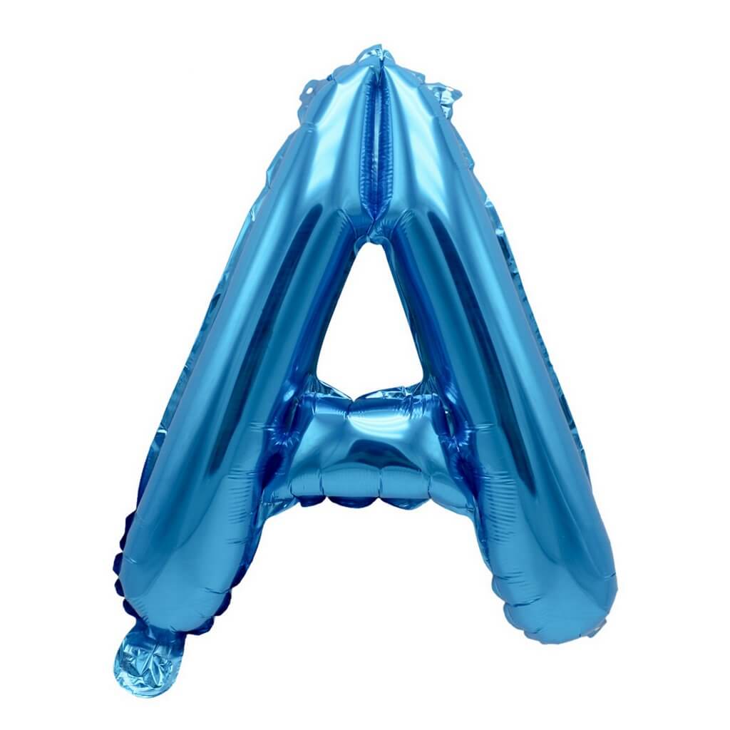 16" Blue A-Z Alphabet Letter & 0-9 Number Foil Balloon