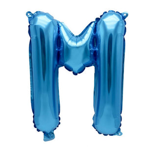 16" Blue A-Z Alphabet Letter M Foil Balloon