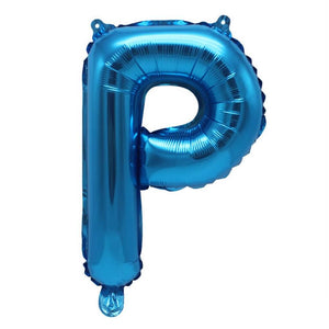 16" Blue A-Z Alphabet Letter P Foil Balloon