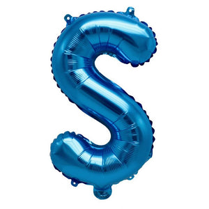 16" Blue A-Z Alphabet Letter S Foil Balloon