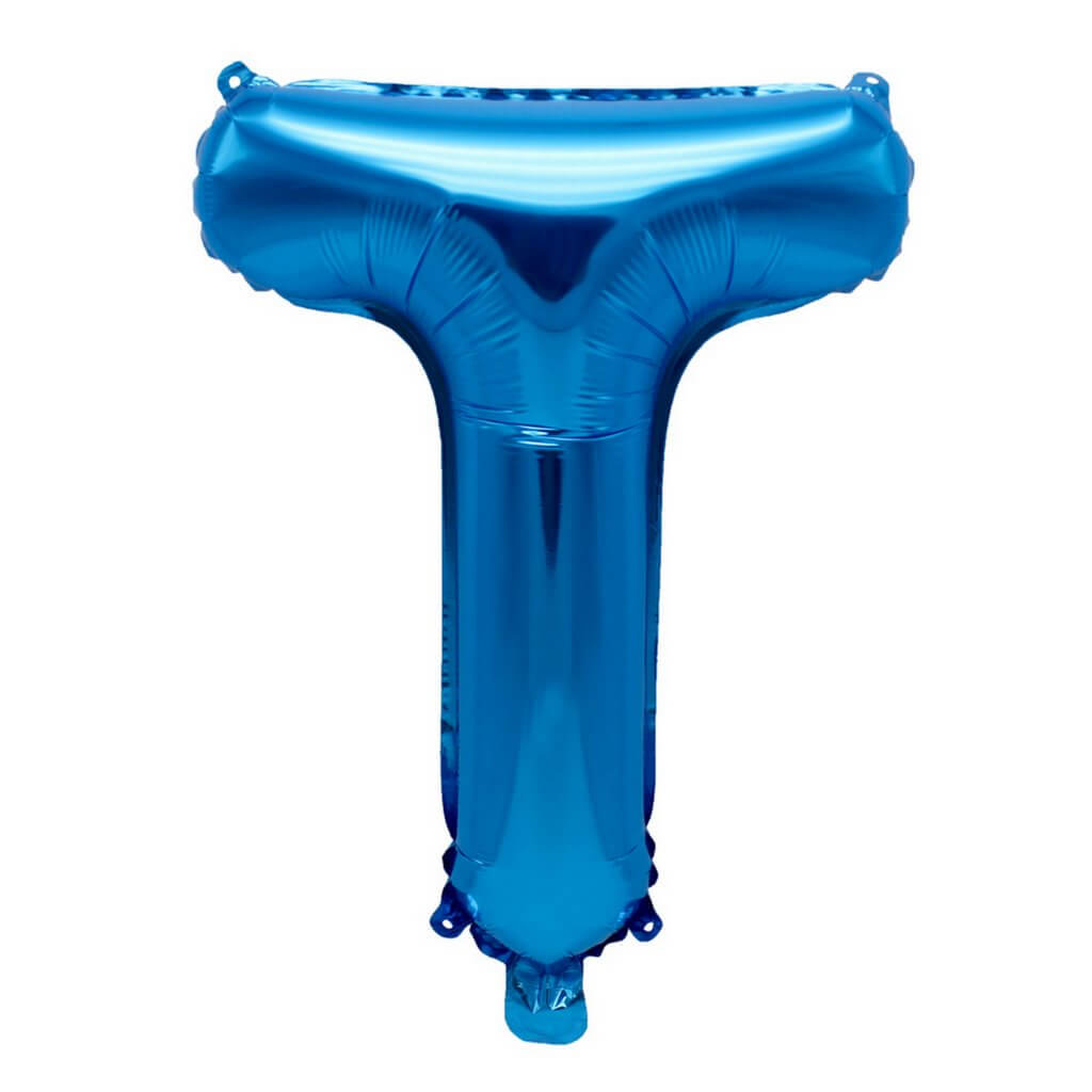 16" Blue A-Z Alphabet Letter T Foil Balloon