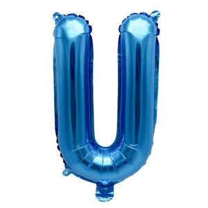 16" Blue A-Z Alphabet Letter U Foil Balloon