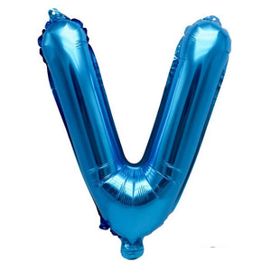 16" Blue A-Z Alphabet Letter V Foil Balloon