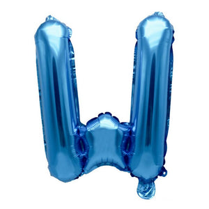 16" Blue A-Z Alphabet Letter W Foil Balloon
