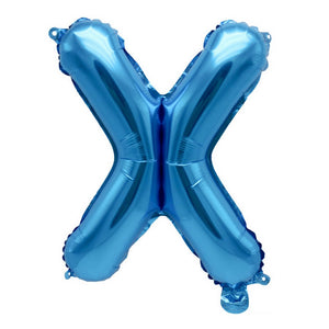 16" Blue A-Z Alphabet Letter X Foil Balloon