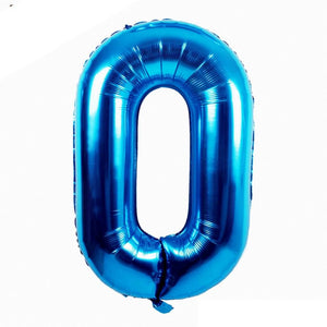 16" Blue A-Z Alphabet Number 0 Foil Balloon