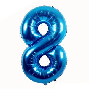 16" Blue A-Z Alphabet Number 8 Foil Balloon