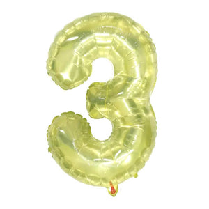 16" Candy Crystal Jelly 0-9 Number Foil Balloon number 3