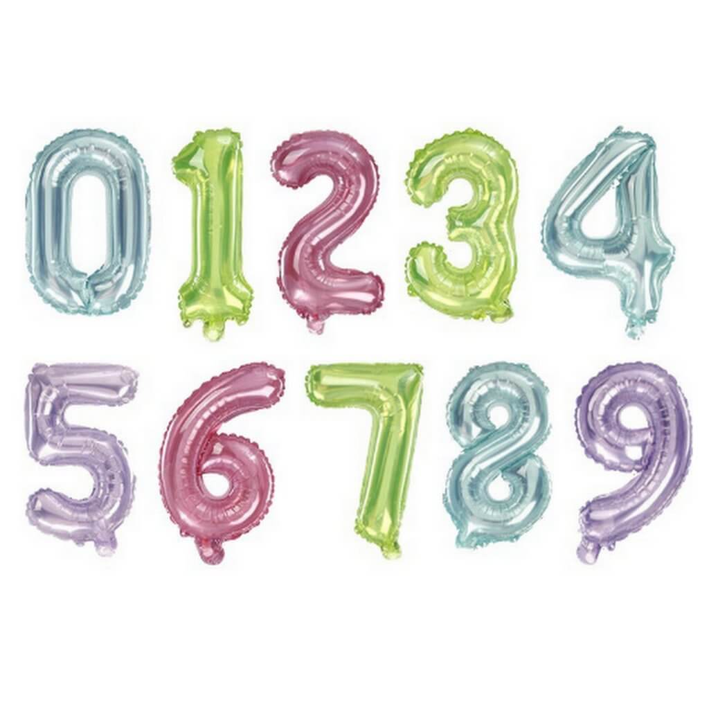 16" Candy Crystal Jelly 0-9 Number Foil Balloon