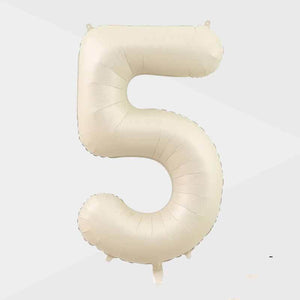 16-inch matte Cream Coloured Number 5 Foil Balloon