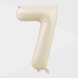 16-inch matte Cream Coloured Number 7 Foil Balloon