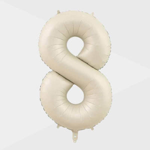 16-inch matte Cream Coloured Number 8 Foil Balloon