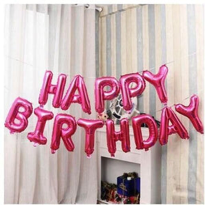 Online Party Supplies Australia 16 Inch Fuchsia Pink HAPPY BIRTHDAY Foil Letter Balloon Banner