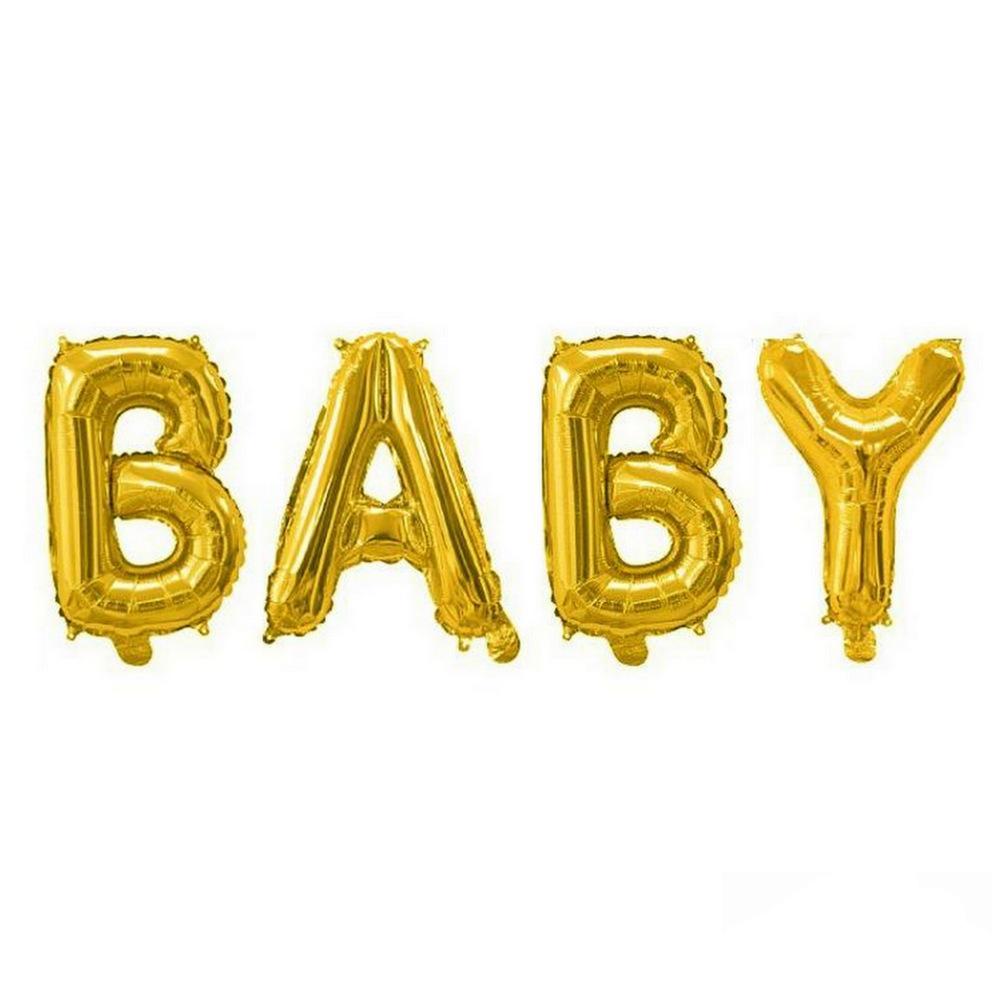 16 Inch Gold BABY Foil Balloon Banner - Online Party Supplies