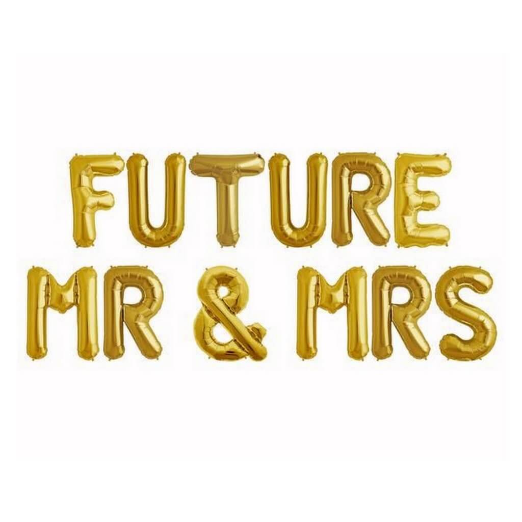 16 Inch Gold 'FUTURE MR & MRS' Foil Balloon Banner