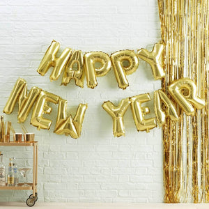 16inch Gold HAPPY NEW YEAR Letter Air-Filled Foil Balloons - Online Party Supplies