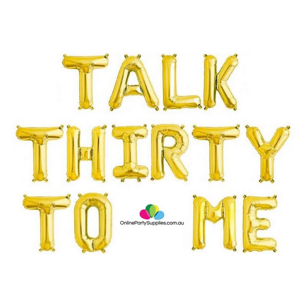 16" Gold TALK THIRTY TO ME Foil Balloon Banner