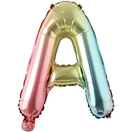 16" Gradient Rainbow A-Z Alphabet Letter Foil Balloon