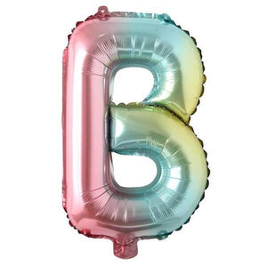 16" Gradient Rainbow Alphabet Letter B Foil Balloon