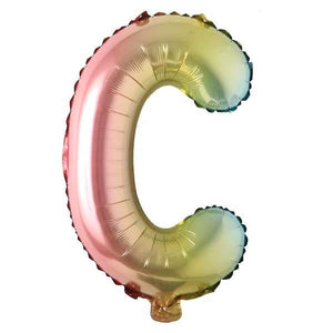 16" Gradient Rainbow Alphabet Letter C Foil Balloon