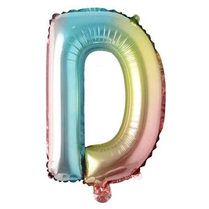16" Gradient Rainbow Alphabet Letter D Foil Balloon