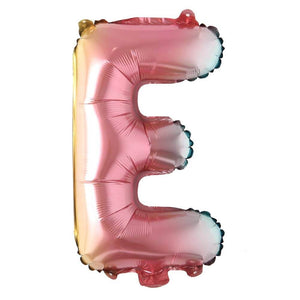 16" Gradient Rainbow Alphabet Letter E Foil Balloon
