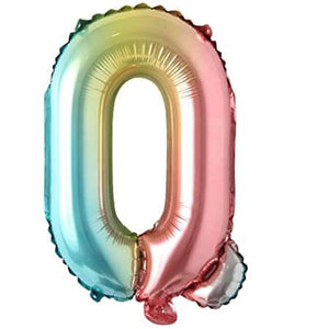 16" Gradient Rainbow Alphabet Letter Q Foil Balloon