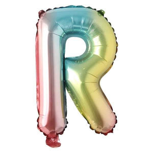 16" Gradient Rainbow Alphabet Letter R Foil Balloon