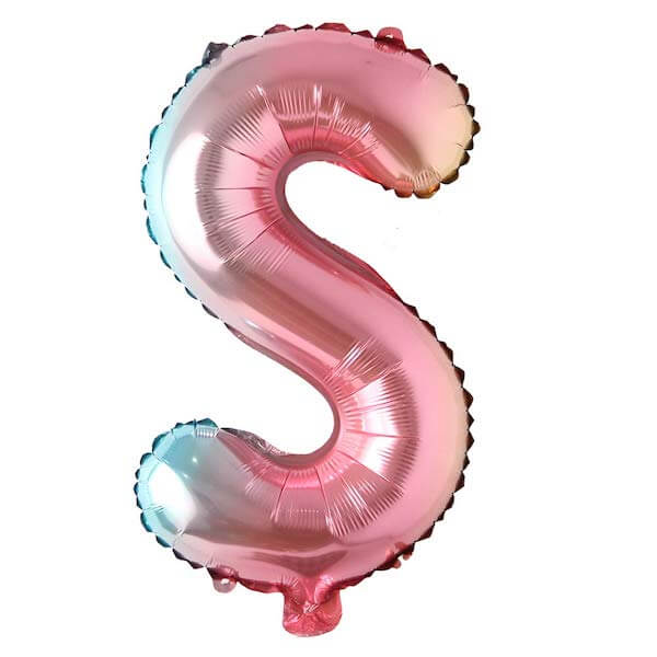 16" Gradient Rainbow Alphabet Letter S Foil Balloon