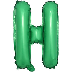 16" Green A-Z Alphabet Letter Foil Balloon - Party Decorations - letter h