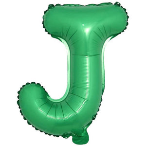 16" Green A-Z Alphabet Letter Foil Balloon - Party Decorations - letter j