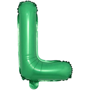 16" Green A-Z Alphabet Letter Foil Balloon - Party Decorations - letter l