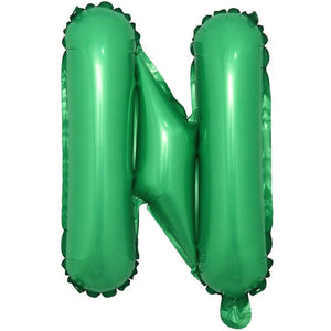 16" Green A-Z Alphabet Letter Foil Balloon - Party Decorations - letter n