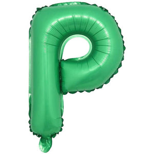 16" Green A-Z Alphabet Letter Foil Balloon - Party Decorations - letter p