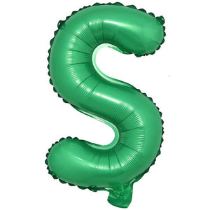 16" Green A-Z Alphabet Letter Foil Balloon - Party Decorations - letter s