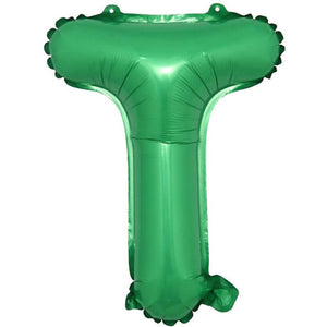 16" Green A-Z Alphabet Letter Foil Balloon - Party Decorations - letter t