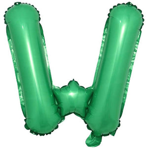16" Green A-Z Alphabet Letter Foil Balloon - Party Decorations - letter w